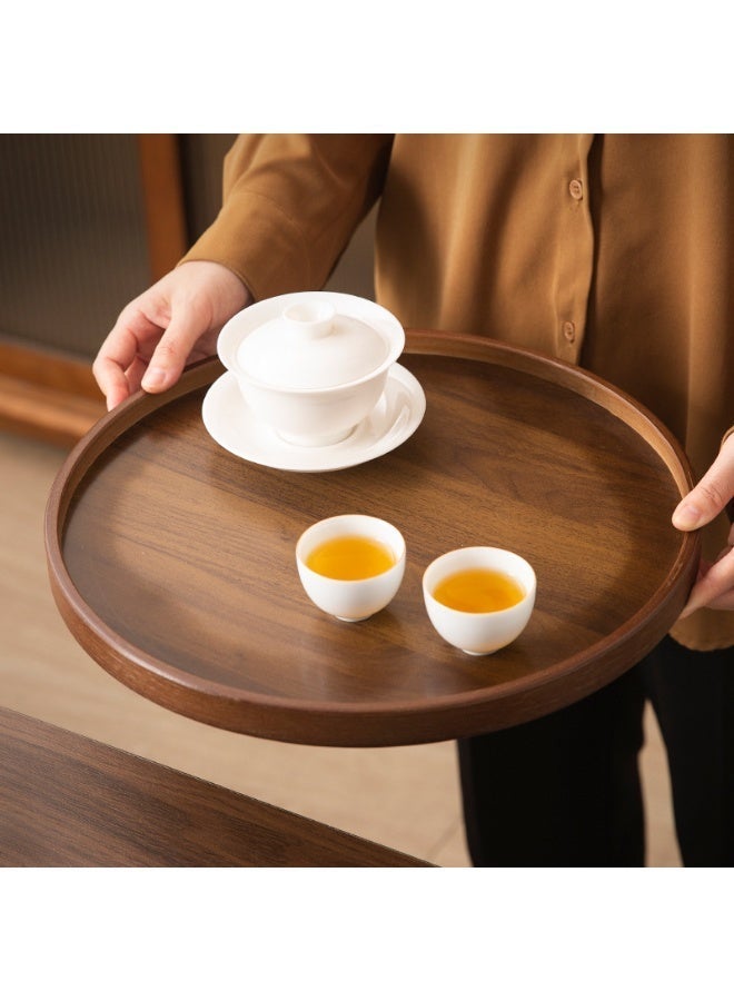 35cm خشب الجوز جولة تقديم صينية - الحبوب الطبيعية للتجمعات العائلية الرمضانية ، القهوة / الإفطار والديكور المنزلي - Image 3